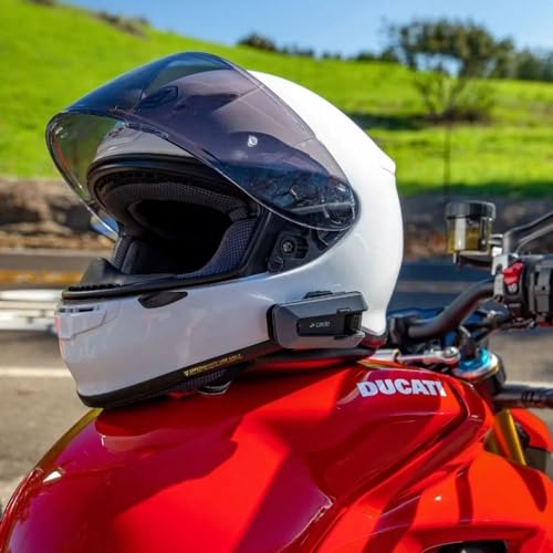 Cardo PACKTALK Edge Motorcycle Bluetooth Communication System Headset Intercom - Single Pack, Black