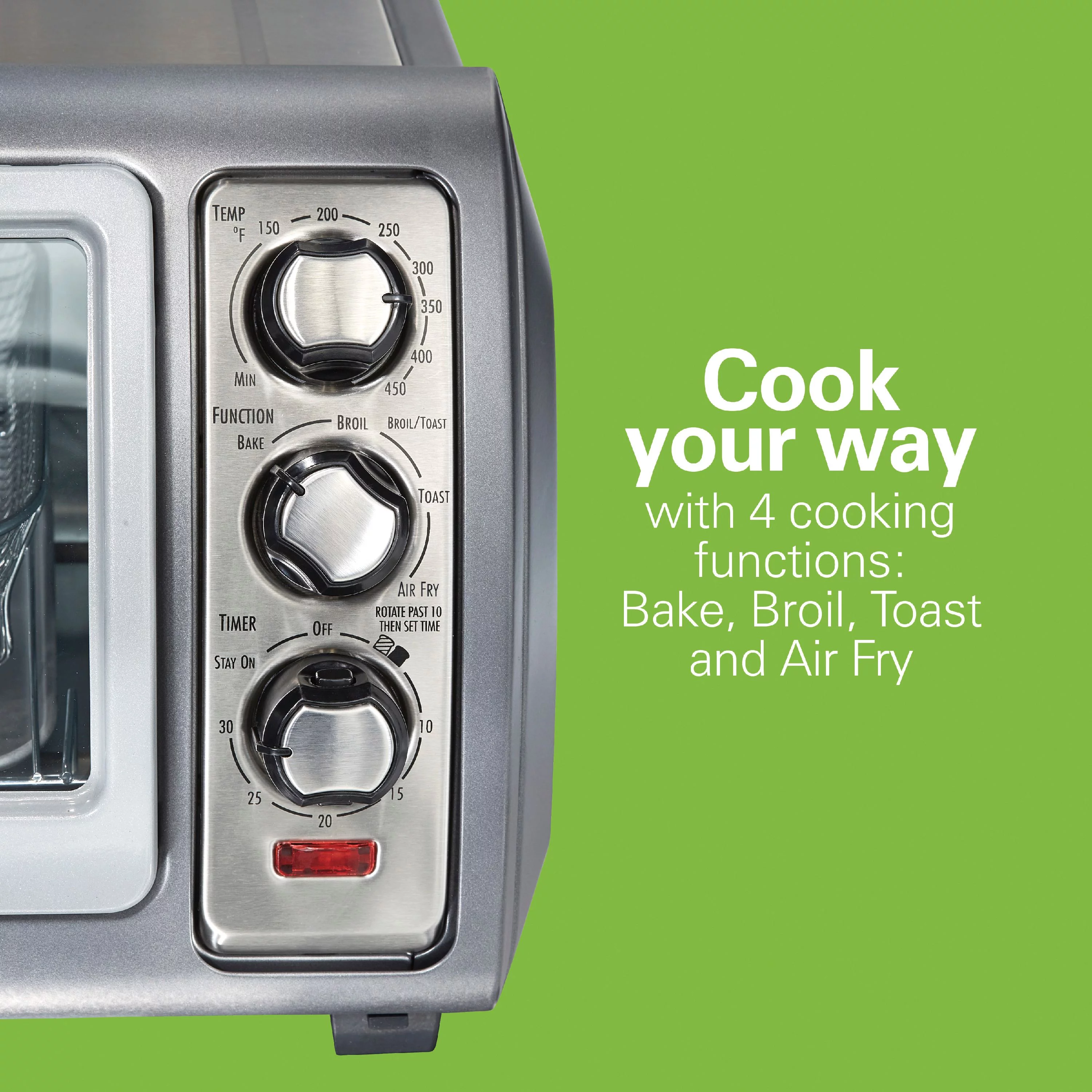Hamilton Beach Sure-Crisp Air Fryer Toaster Oven with Easy Reach Door, 6 Slice Capacity, Stainless Steel, 31523