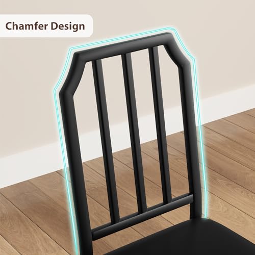 GAOMON Dining Table Set for 2, Kitchen Table and Chairs with Chamfer Design, 3 Piece Dining Room Set with Cushion Seats for Small Spaces, Home Kitchen, Apartment - Rustic Brown