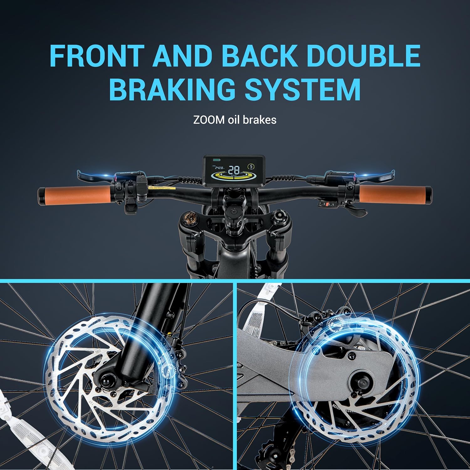 P5 24 * 4.0" Fat Tires Electric Commuter Bike ，48V20Ah Battery Peak 1000W 28Mph Electric Bicycle for Adults,7 Gears with Full Suspension Hydraulic Brakes，Colorful Display, for All-Terrain