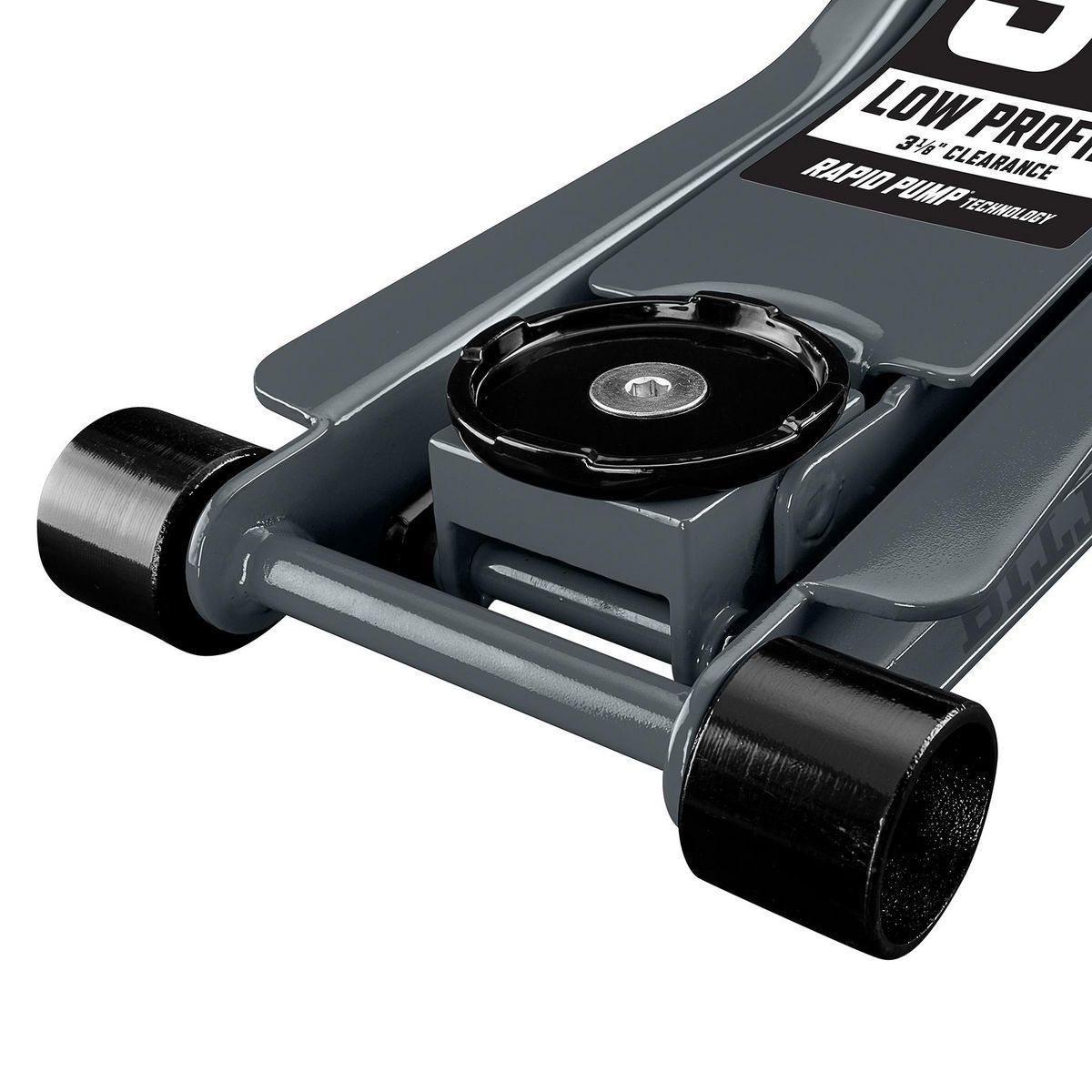 PITTSBURGH 3 Ton Low-Profile Floor Jack with RAPID PUMP, Slate Gray