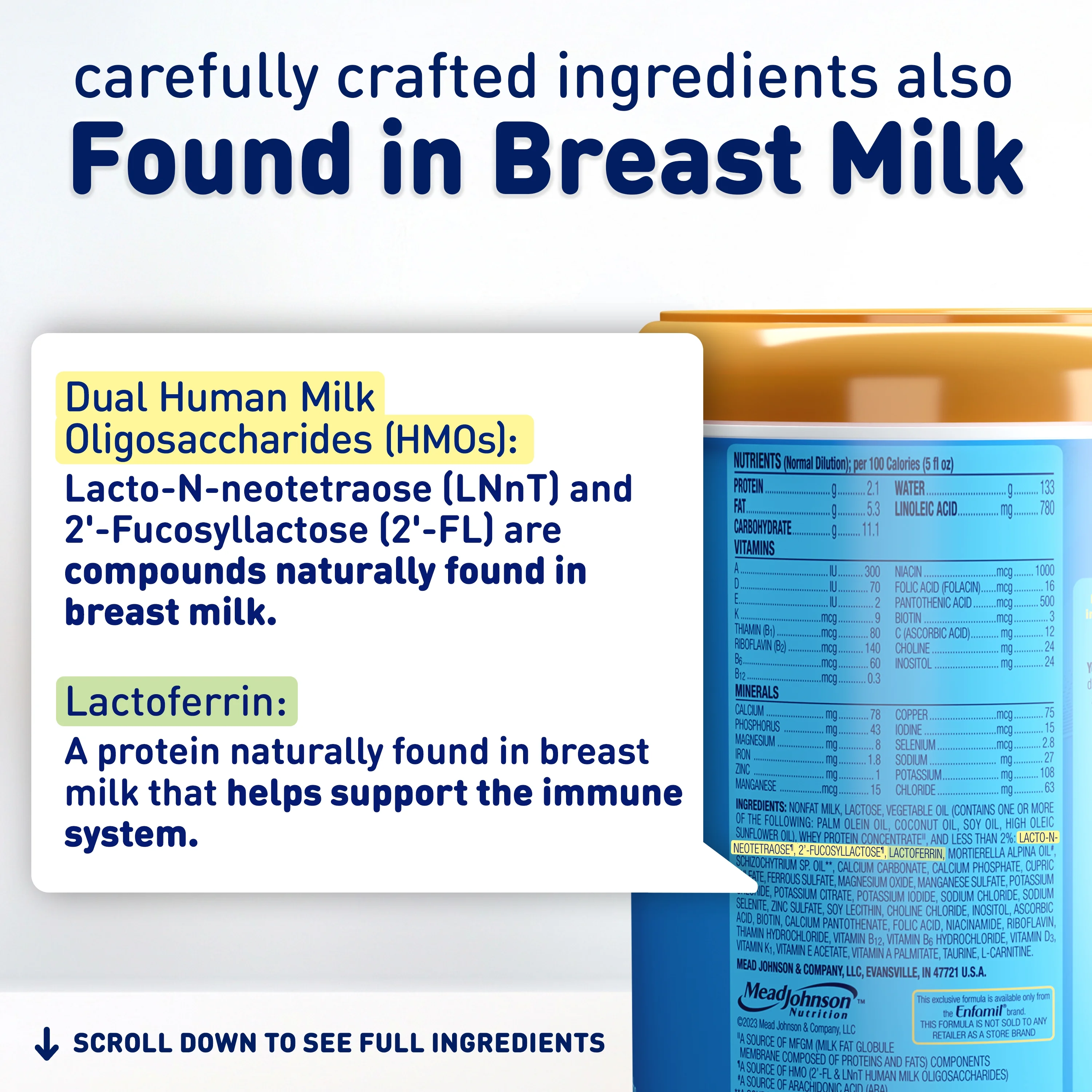 Enfamil Enspire Optimum Baby Formula, with Immune-Supporting Lactoferrin found in Colostrum, Our Closest Formula to Breast Milk, Dual Prebiotics, Infant Formula Powder, Baby Milk, 120 Oz
