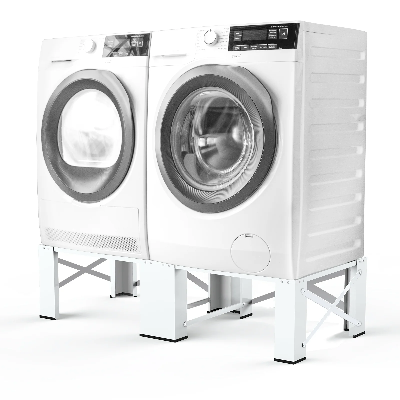 2-in-1 Upgraded Design Wash Dryer Pedestals 29" Matalde Laundry Pedestal Heavy Duty, Washer and Dryer Stand, White - Curated Treasures Market
