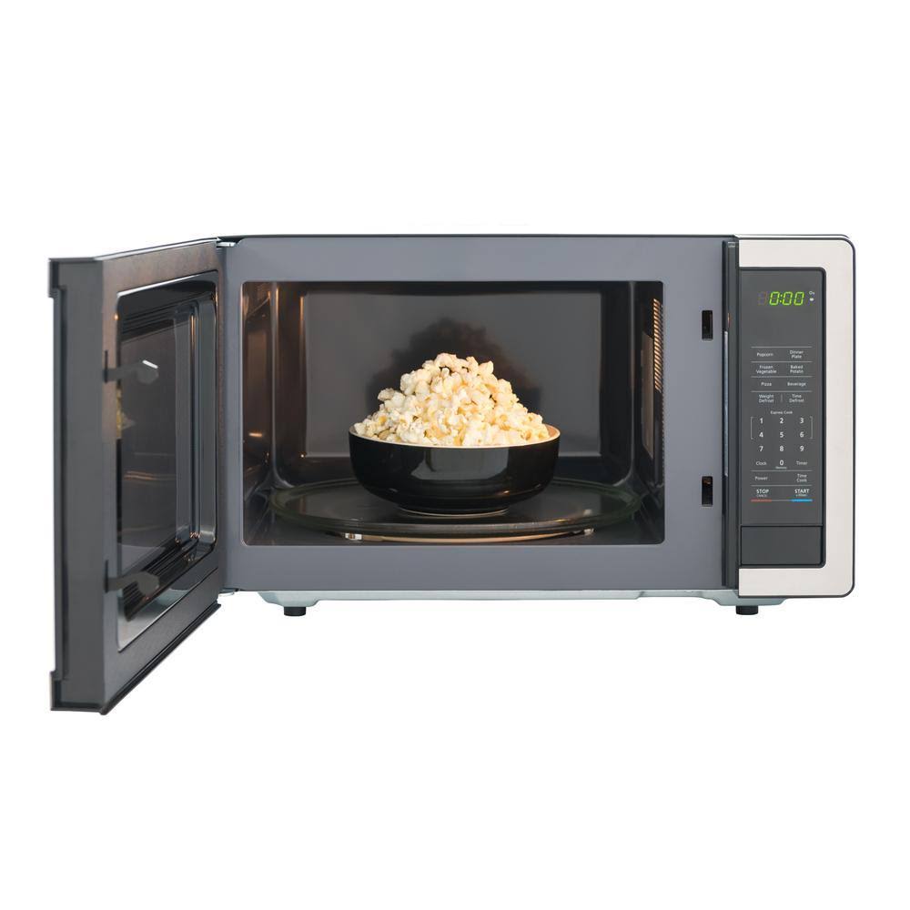 Magic Chef 1.1 Cu. ft. Countertop Microwave in Stainless Steel with Gray Cavity