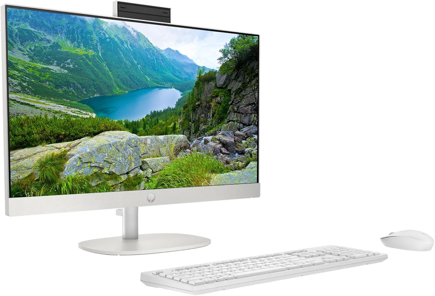 HP Newest 27" All-in-One Desktop Computer, FHD IPS Touchscreen, Intel Core Ultra 7-155U 12-Core Processor, 64GB DDR5, 1TB SSD, Wi-Fi 6, HDMI, Wireless KB&Mouse, Windows 11 Home, P500 Portable SSD