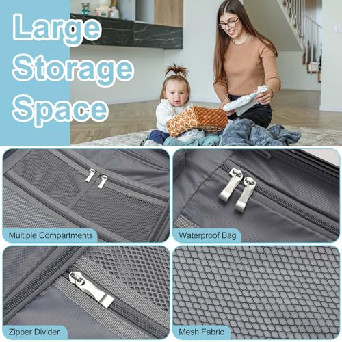 22 Inch Carry on Luggage with Seat for Kids Expandable Ride on Suitcase with Spinner Wheels and Locks for Travel (Black)