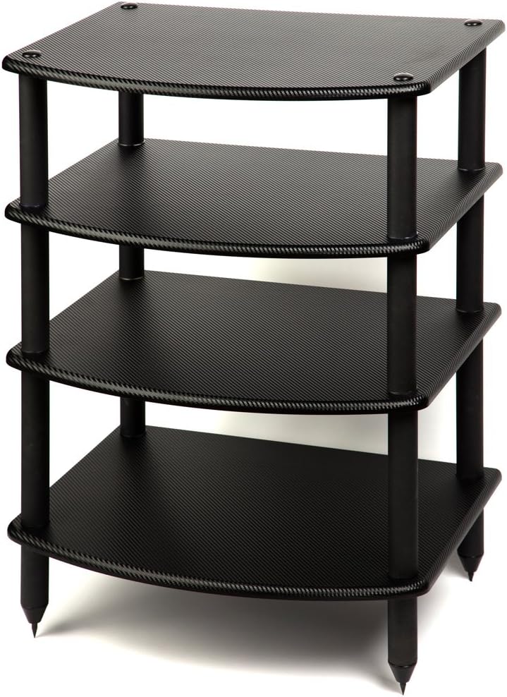 Pangea Audio Vulcan Five Shelf Audio Rack, Media Stand, and Components Cabinet (5 Shelf Carbon)