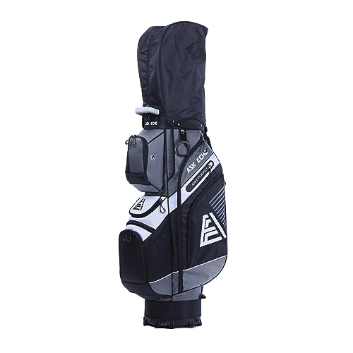 ASK ECHO T-Lock Golf Cart Bag with 14 Way Organizer Divider Top, Premium Cart Bag with Handles and Rain Cover for Men