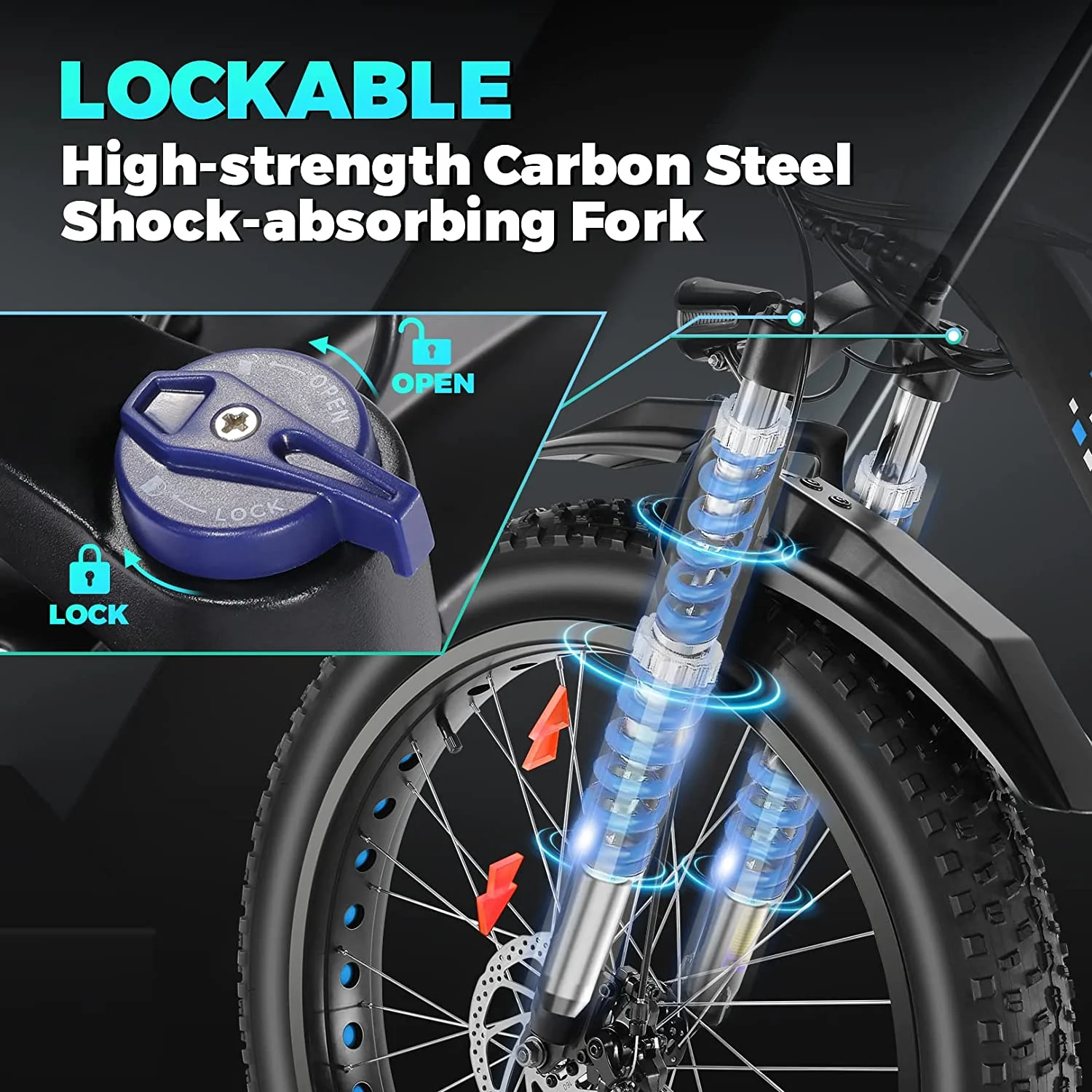 Speedrid 26" 4.0 Fat Tire Electric Mountain Bike for Adult 3H Fast Charge, 500W All Terrain Adult Ebike Electric Bicycles with 48V 10.4Ah Removable Battery, Shimano 7 Speed - Curated Treasures Market
