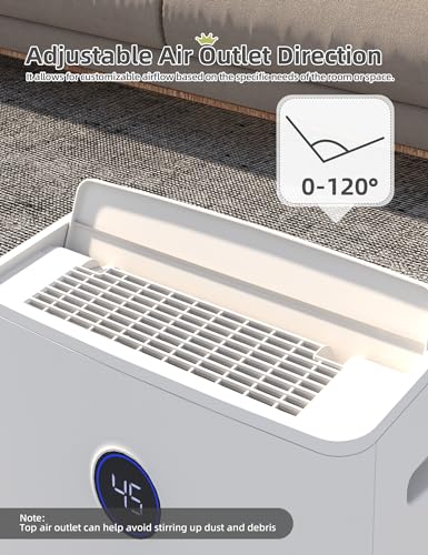 4500 Sq. Ft Dehumidifier for Basement, 50 Pints for Bedroom and Large Home, Bathroom with Drain Hose for Continuous Drainage, 5L Water Tank