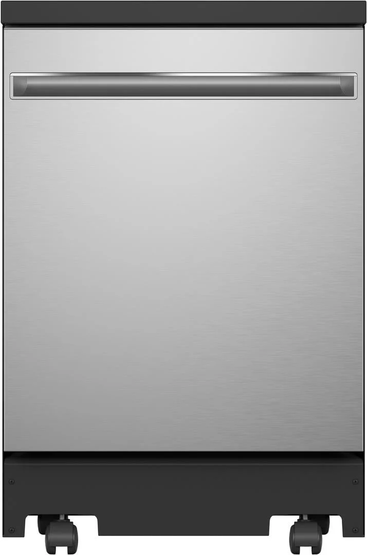 Ge Gpt225ssl 24 Wide 12 Place Setting Portable Top Control Dishwasher - Stainless Steel