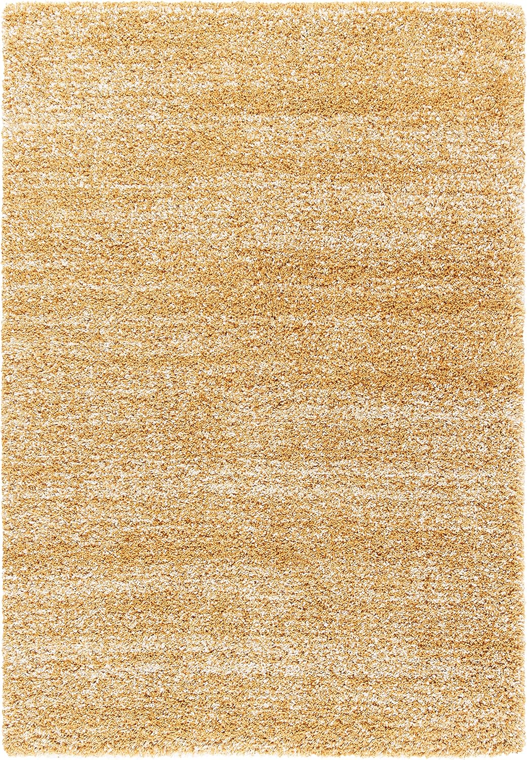 Safavieh Hudson Shag Collection Area Rug - 8' x 10', Gold & Ivory, Modern Abstract Design, Non-Shedding & Easy Care, 2-inch Thick Ideal for High Traffic Areas in Living Room, Bedroom (SGH295D)