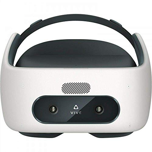 HTC Vive Pro Focus Plus 6DOF VR Headset in Almond White Bundle Including VR Headset, Controllers, face Cushion, QC 3.0 Charger and USB Type-C Cable