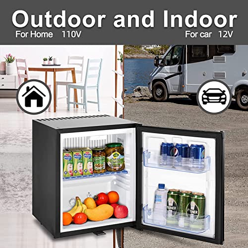 Smad 12 Volt Refrigerator Mini Fridge with Lock Compact Refrigerator for Bedroom Dorm Office No Noise