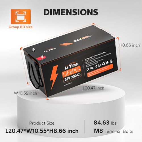 LiTime 12V 100Ah LiFePO4 Battery BCI Group 31 Lithium Battery Built-in 100A BMS, Up to 15000 Deep Cycles, Perfect for RV, Marine, Home Energy Storage