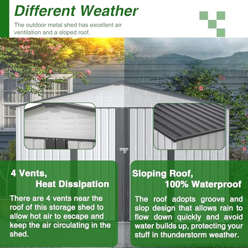 6x4 Ft Outdoor Storage Shed, Heavy-Duty All-Weather Tool Shed with Lockable Doors, Durable Resin Construction for, Patio & Backyard Organization Black