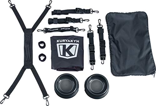 Kuryakyn 5723 Titan Pet Palace: Portable Weather Resistance and Heat Reducing Motorcycle Dog/Cat Carrier Crate for Touring Seat, Black Large