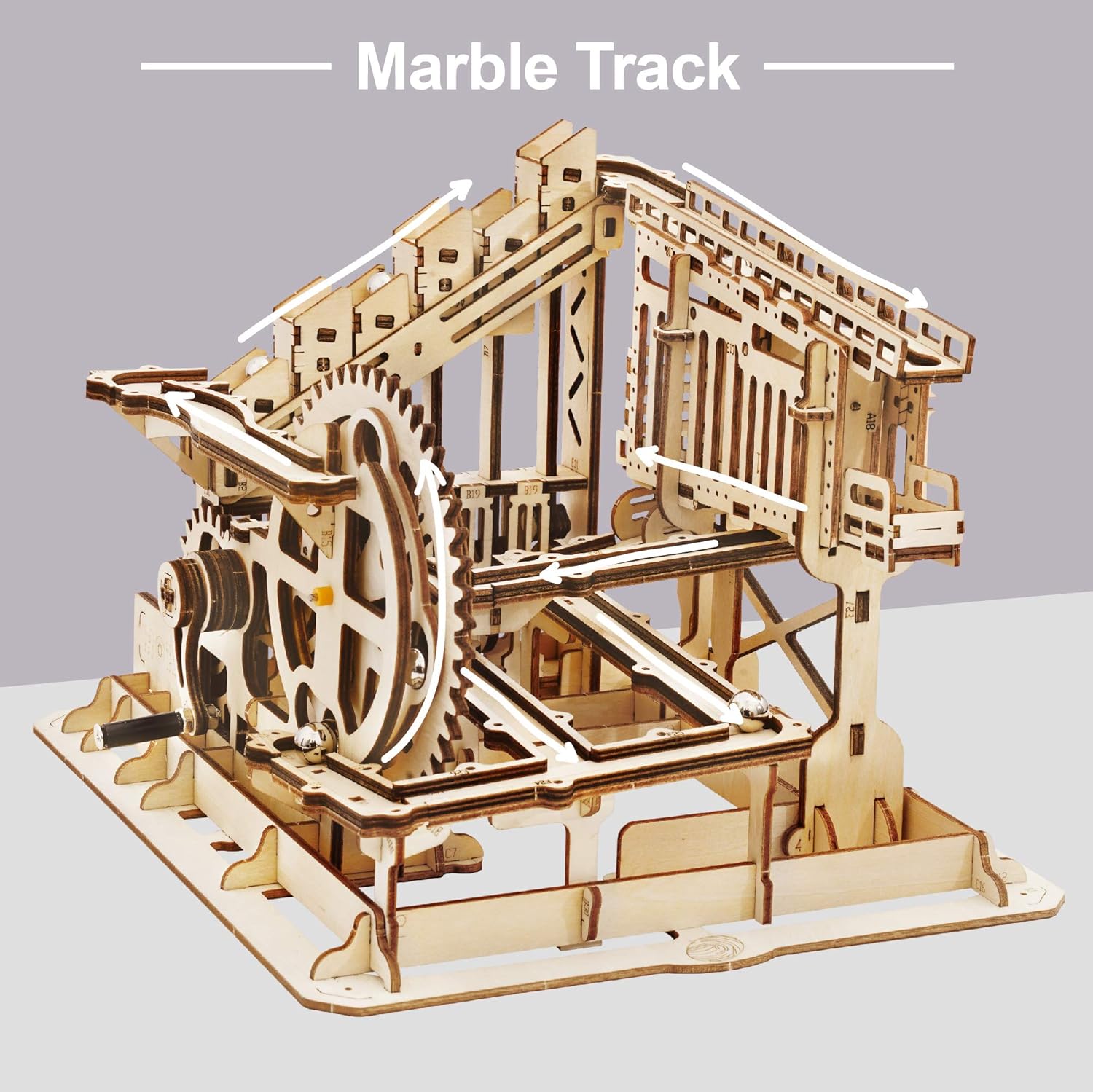 ROKR 3D Wooden Puzzle Marble Run Model Building Kits Mechanical Puzzle Toy Gifts for Adults & Teens Marble Squad Pack of 2