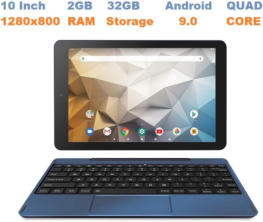 RCA Newest Best Performance Tablet Quad-Core 2GB RAM 32GB Storage IPS HD Touchscreen WiFi Bluetooth with Detachable Keyboard Android 9 Pie (10, Lavender)