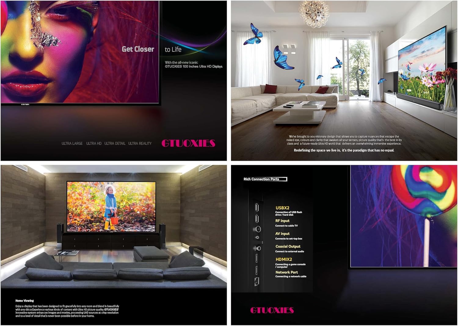 100 Inch Smart UHD 4K TV Displays, Resolution 3840x2160; TS100TD, Home, Sporting Venues, Enabling Viewers to Discover A New Reality in Ultra HD