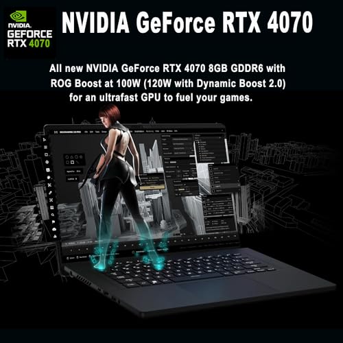 ASUS MUX ROG Zephyrus 16" WQXGA（2560 x 1600） 240Hz 500 nits Gaming Laptop-Intel Core i9-13900H, NVIDIA GeForce RTX 4070, Thunderbolt 4, Window 11 Home, with HDMI Cable