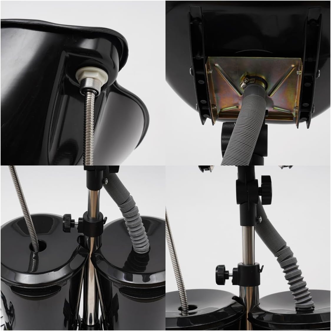 Portable Shampoo Bowl with Electric Pump, Salon Shampoo Basin with 2 Water Buckets Height-Adjustable Hair Washing Sink for Home Salon