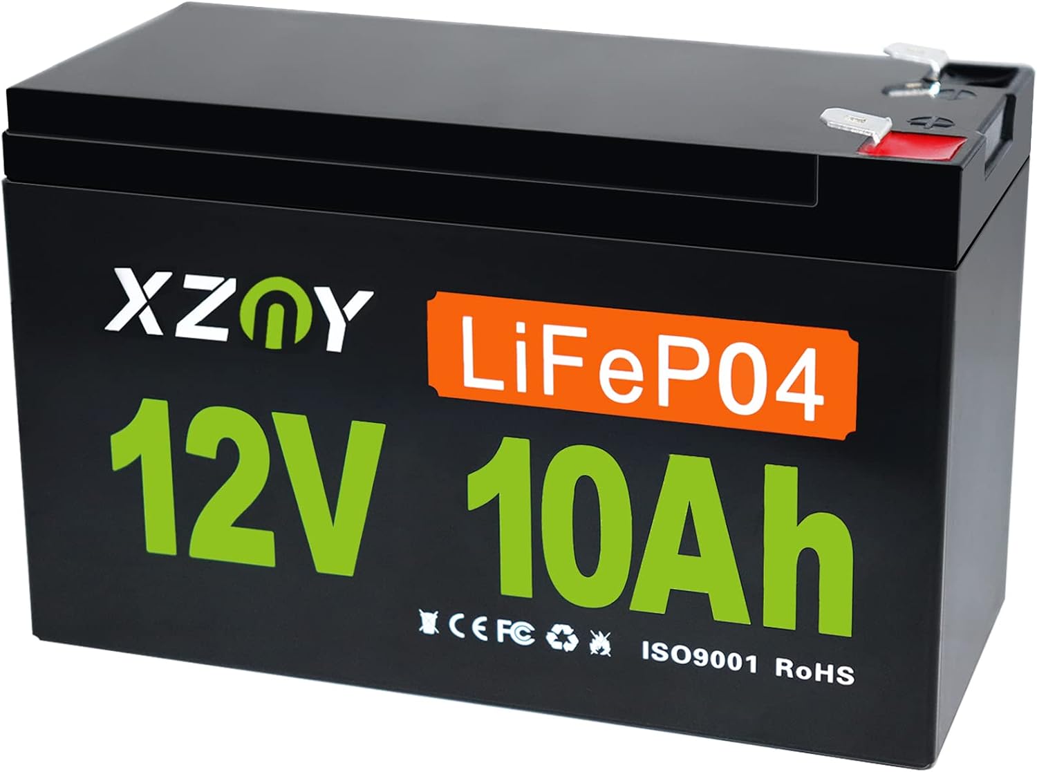 XZNY 12V 100Ah Deep Cycle LiFePO4 Battery, 5000+ Cycles 12V Rechargeable Lithium Battery Built-in 120A BMS, 12V LiFePO4 Battery for Solar Home, RV, Camping, Fish Finder, Boat, Backup Power, Marine