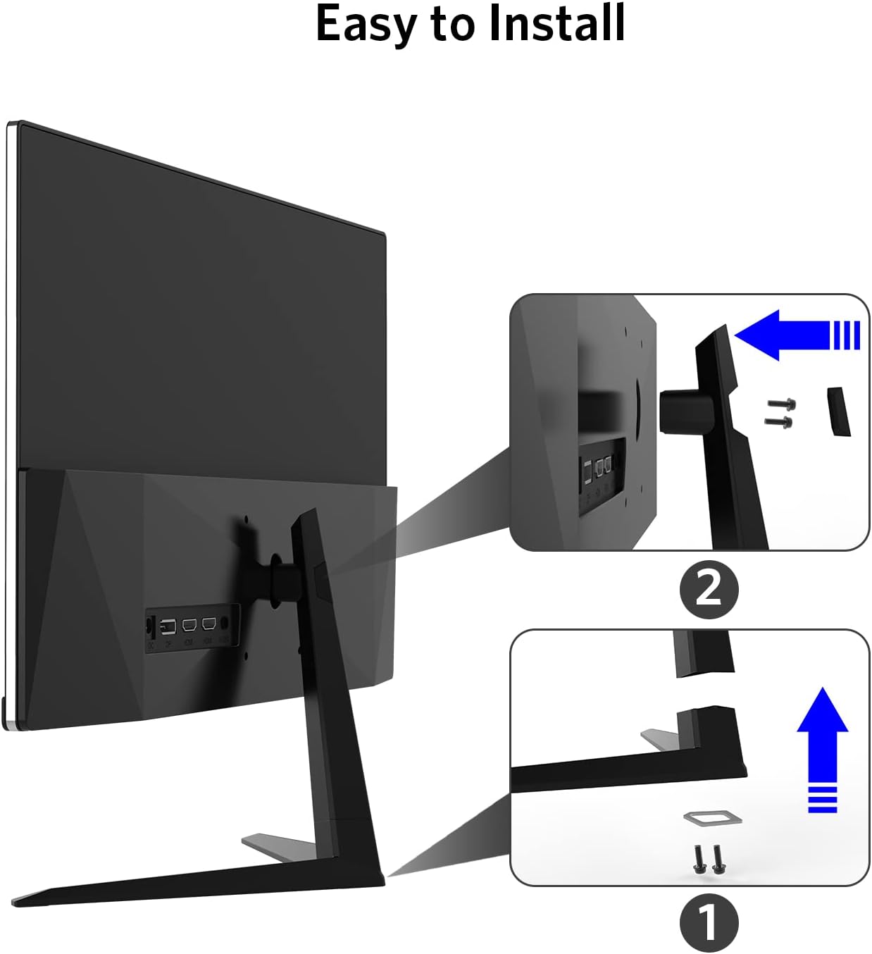 Fiodio 22” 144Hz 1920 x 1080p Full HD Flat Computer Monitor with HDMI Display Ports, Adjustable Tilt, Free-Tearing Eye Care Monitor for Home Office and Gaming (DP Cable Included), Black (C2B2G)