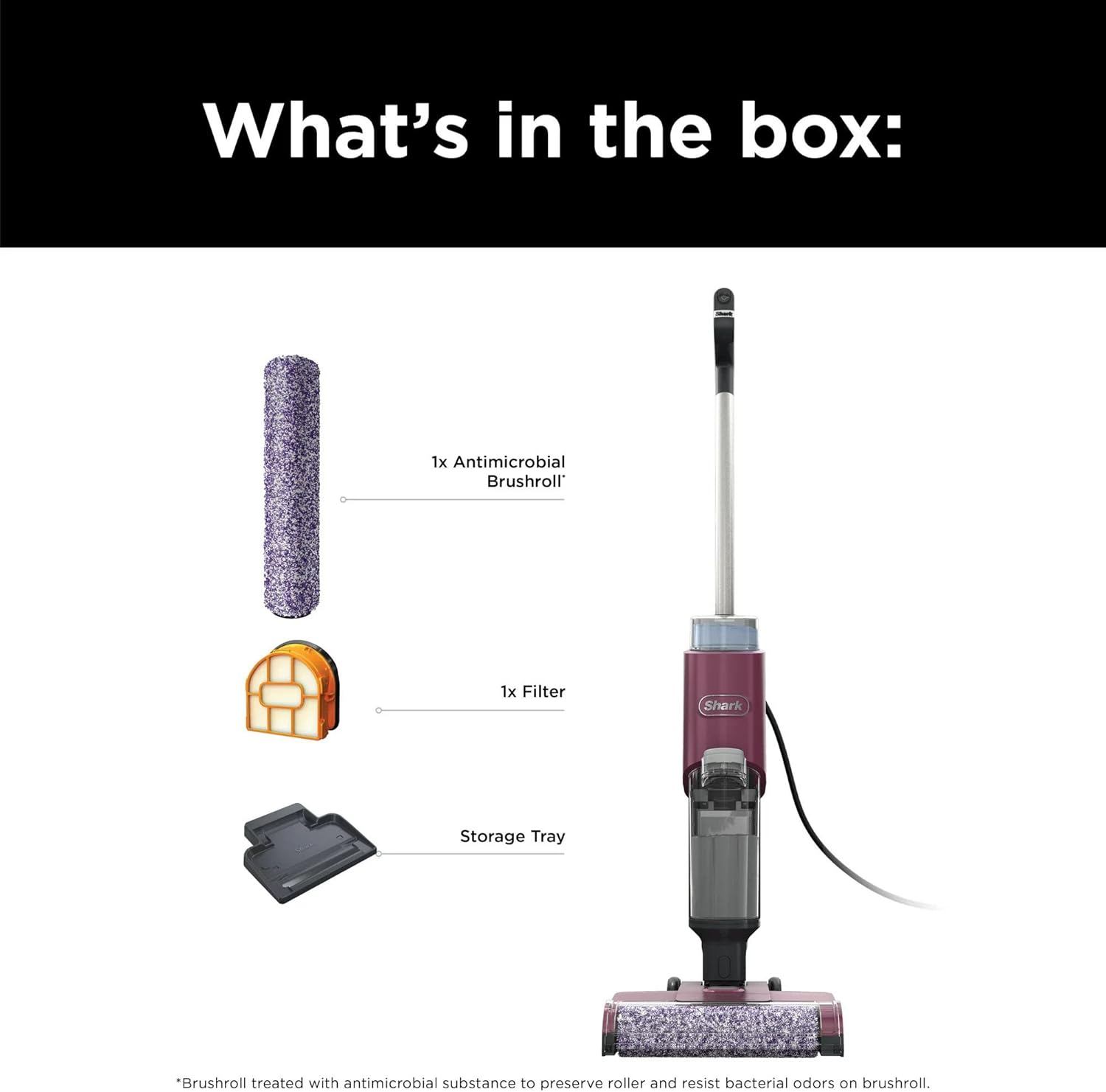 SHARK WD100 HydroVac 3-in-1 Vacuum, Mop & Self-Cleaning Corded System w/Brushroll*, Perfect for Hardwood, Tile, Marble, Laminate Area Rugs, No Solution Included* (Renewed)