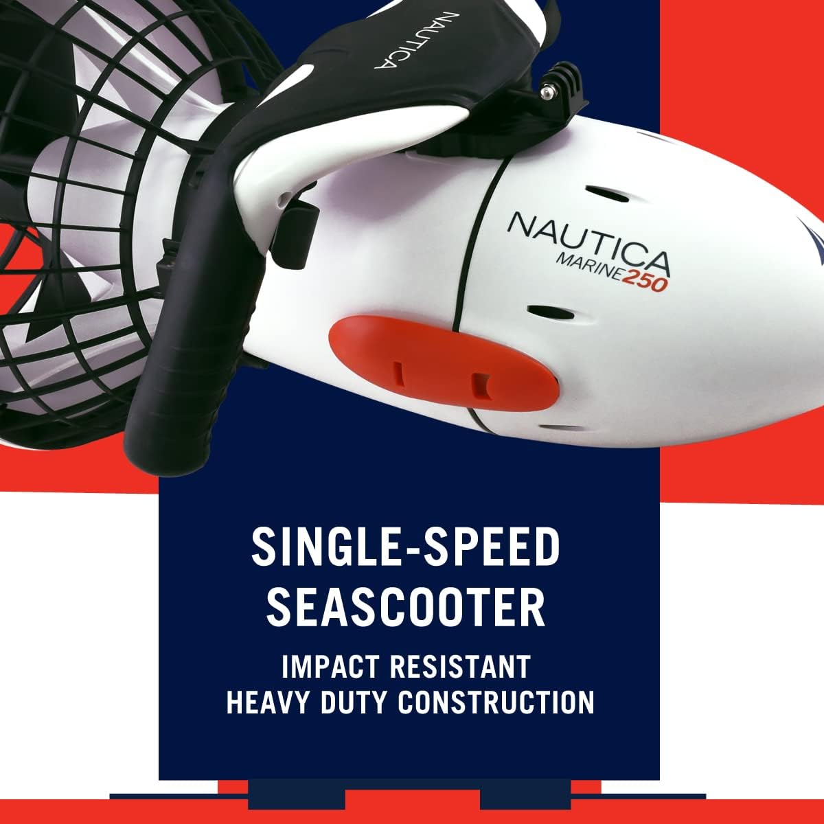 Nautica Marine 250 Underwater Seascooter, Scuba Snorkeling for Ocean or Pool, Action Camera Compatible