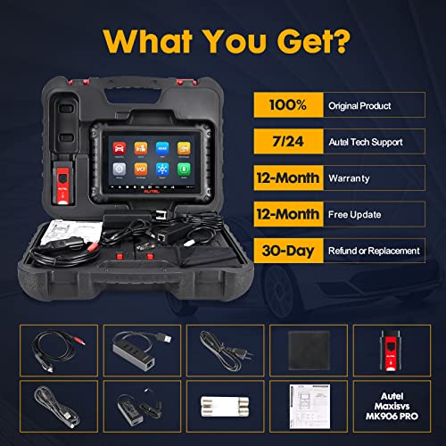 Autel Scanner MaxiCOM MK906 Pro: 2024 Upgrade Version of MS906BT / MP900-BT, ECU Coding Same As MK908P, Bi-Directional Control, 40+ Services, Guided Functions, FCA AutoAuth
