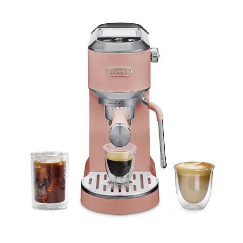 De'Longhi Dedica Duo Compact Espresso Machine - Cold Brew Coffee Maker with Milk Frother Wand- for Espresso, Hot & Iced Coffee, Cappuccinos, Lattes & Home Barista Brewing, Stainless Steel
