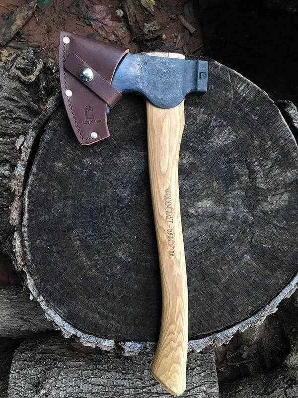 Council Tool 1.7#Wood-Craft Camp Carver Axe, 16x22 Curved Handle Axe Model - USA Made