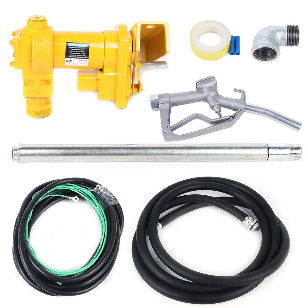 DC12V 20GPM Gasoline Fuel Transfer Pump Gas Diesel with Nozzle Kit Portable 375W 12V 20GPM Gasoline Fuel Transfer Pump Gas Diesel w/ Nozzle Kit Portable 375W
