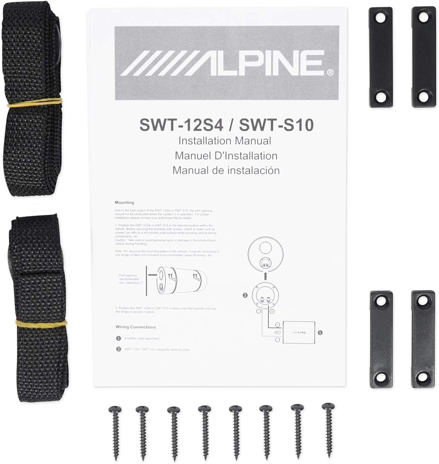 Alpine SWT-12S4 1500W Max (300W RMS) Single 12" Sealed Subwoofer Tube Enclosure
