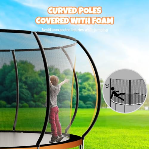 12FT 14FT Trampoline, Outdoor Trampolines for Kids and Adults,