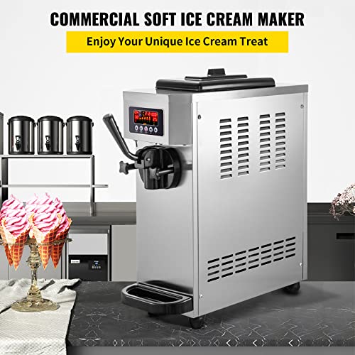 VEVOR Commercial Ice Cream Maker, 10-20L/H Yield, 1000W, White