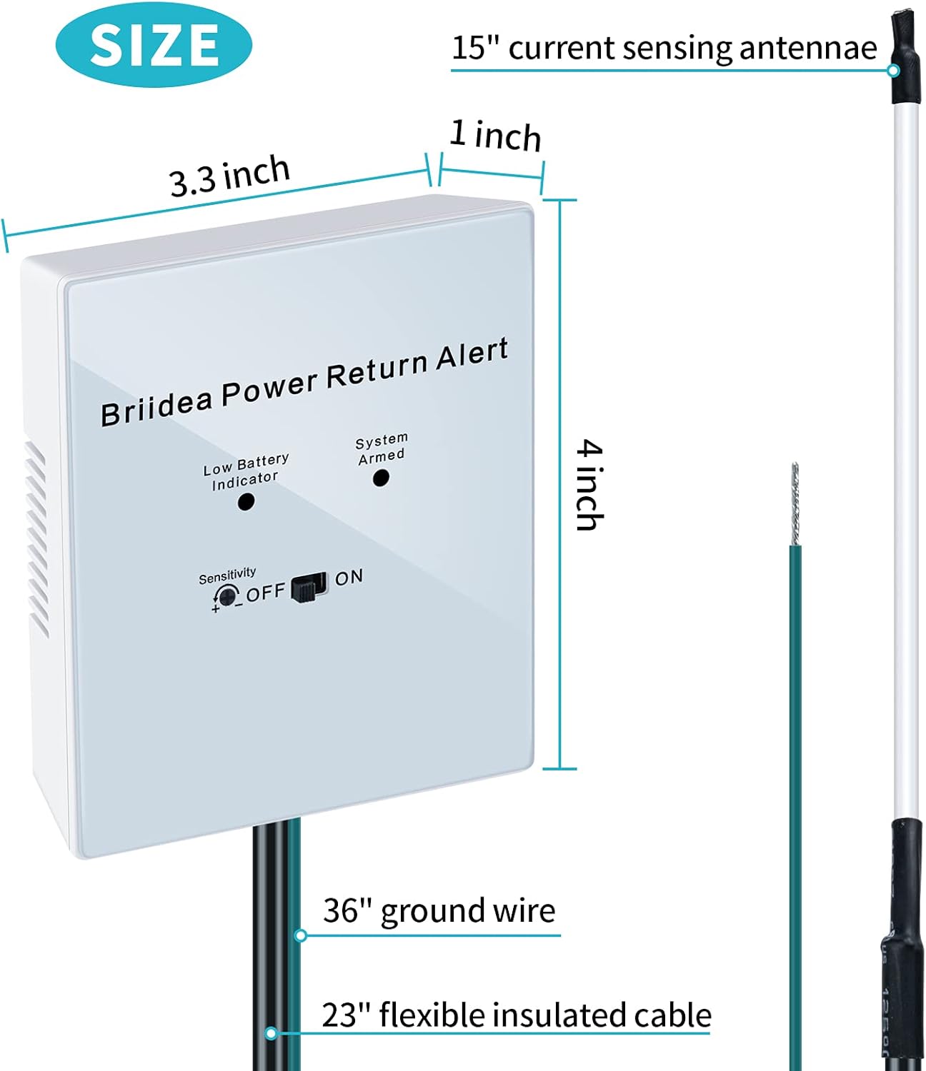 briidea Power Return Alarm, Utility Power Back on Alert for Generator, Loud Siren with LED Indicator