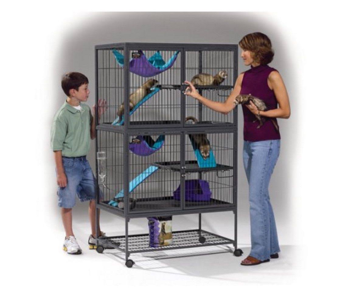 Midwest Ferret Nation Double Unit Cage, Gray