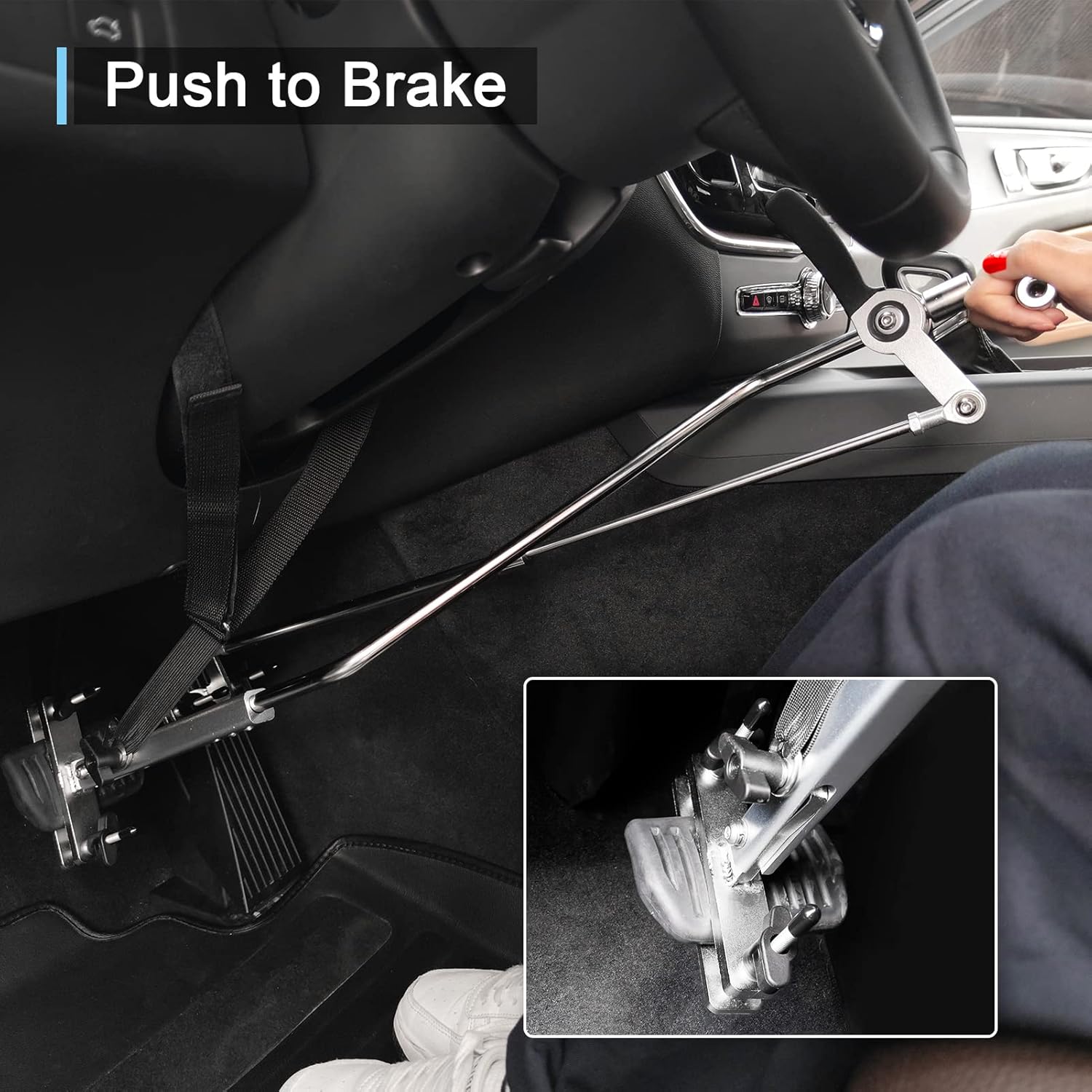 Hand Controls for Disabled Drivers Push and Pull | All Metal Steel Handicap Driving Aids Stick