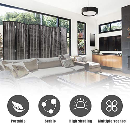 FDW Room Divider Bamboo Room Divider Wall Folding Privacy Wall Divider Wood Screen for Home Bedroom Living Room (6 Panel, Natural)