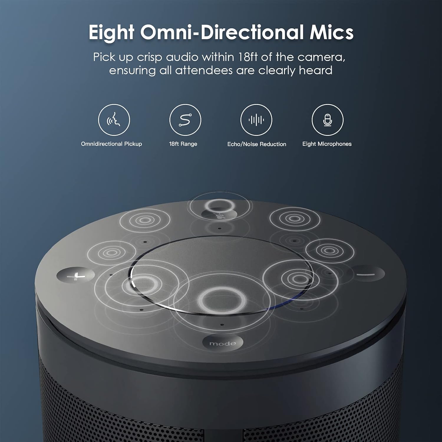 NexiGo Meeting 360, 8K Captured AI-Powered Framing & Speaker Tracking, 1080p HD 360-Degree Smart AIO Video Conference Camera, 8 Noise-Cancelling Microphones, and Speaker