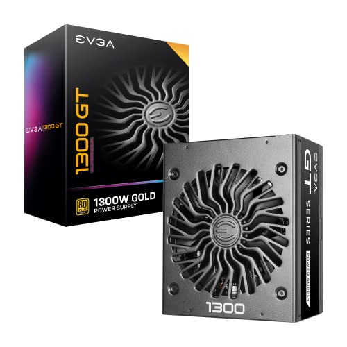 EVGA 1000 GT, 80 Plus Gold 1000W, Fully Modular, Eco Mode with FDB Fan, 100% Japanese Capacitors, 10 Year Warranty, Includes Power ON Self Tester, Compact 150mm Size, Power Supply 220-GT-1000-X1