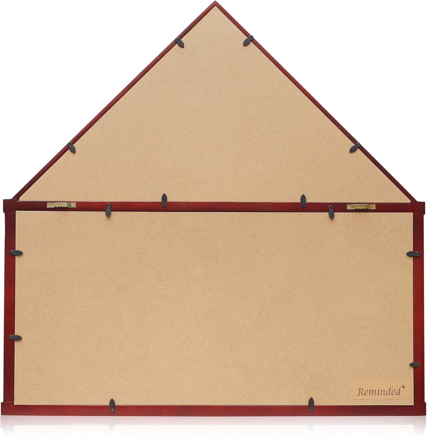 Reminded Large Military Shadow Box Memorial Flag Display Case fits 5' x 9' Flag, Solid Wood Mahogany Finish