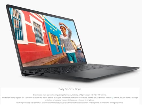 DELL 2024 Inspiron 15 Business Laptop, 15.6" Full HD LED, AMD Ryzen 5 5500U,with Microsoft Office 365, 8GB RAM, 512GB PCIe SSD, Webcam, WiFi, Win 11 Home, Long Battery Life, Carbon Black