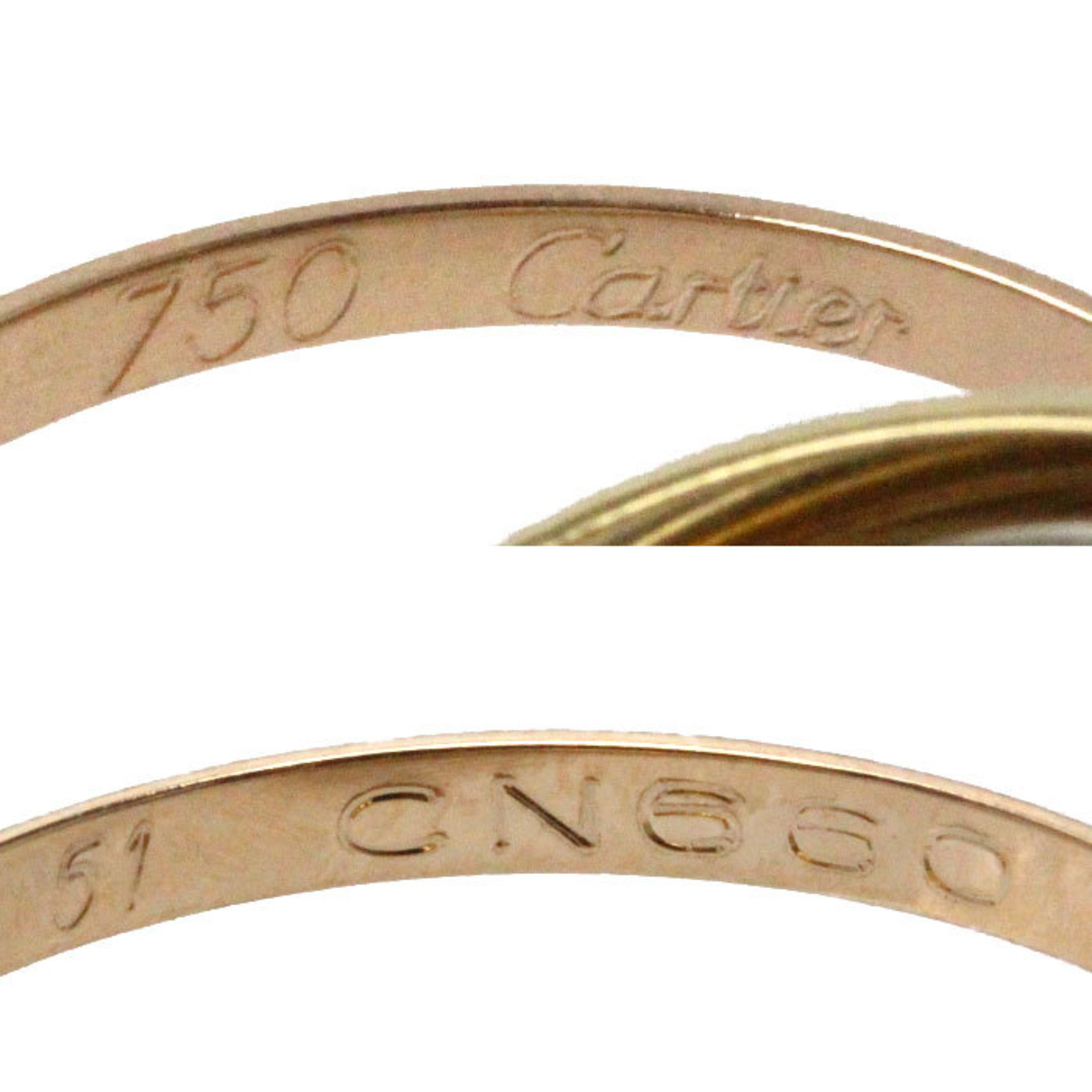 Pre-Owned CARTIER K18YG PG WG Trinity 7-row ring 6.9g Ladies (Good)