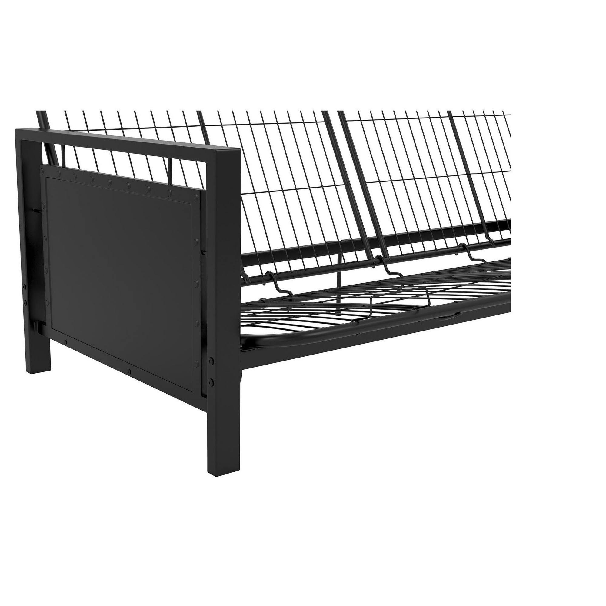 DHP Henley Metal Arm Futon Frame, Black Metal