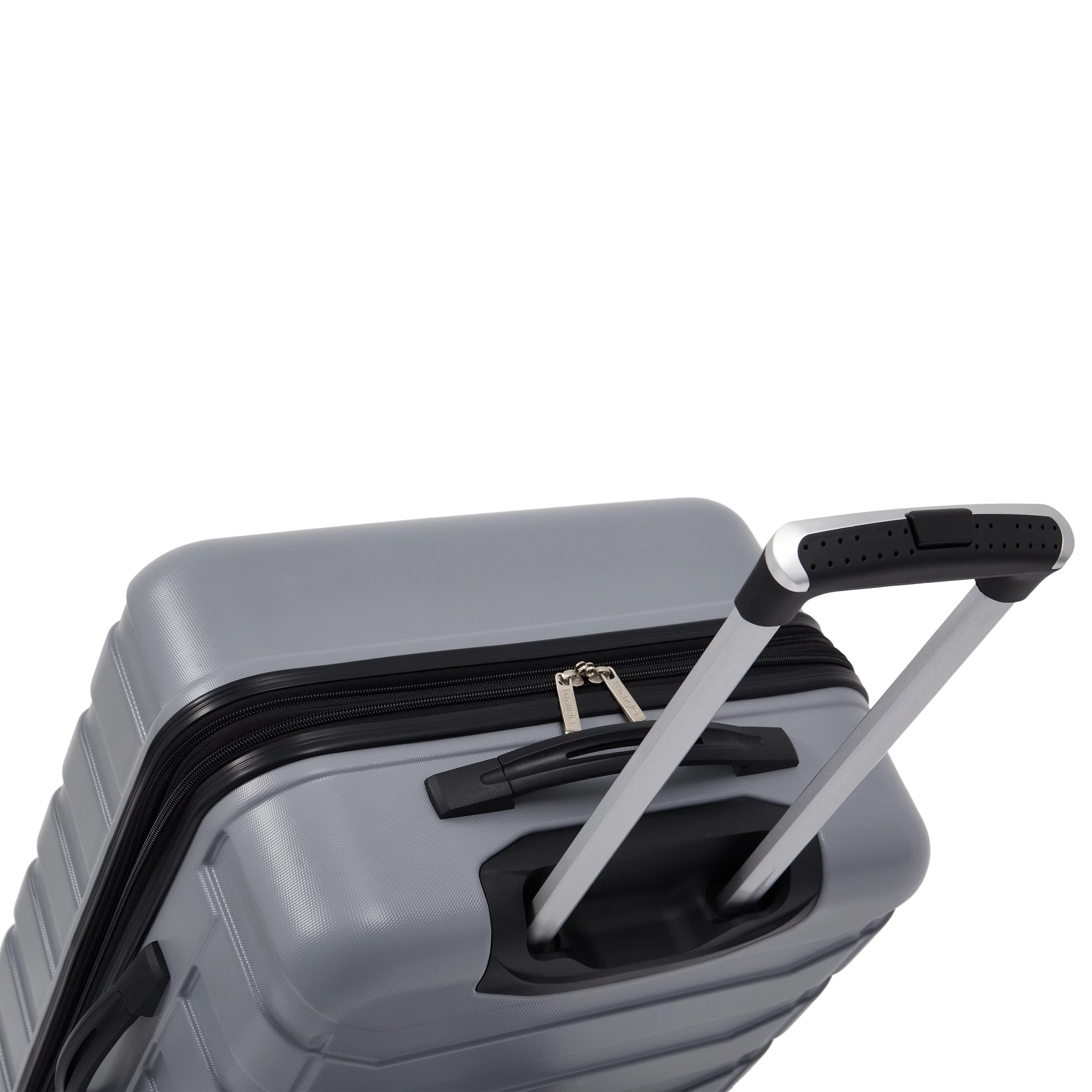 Wrangler 4 Piece Rolling Hardside Luggage Set, Sharkskin