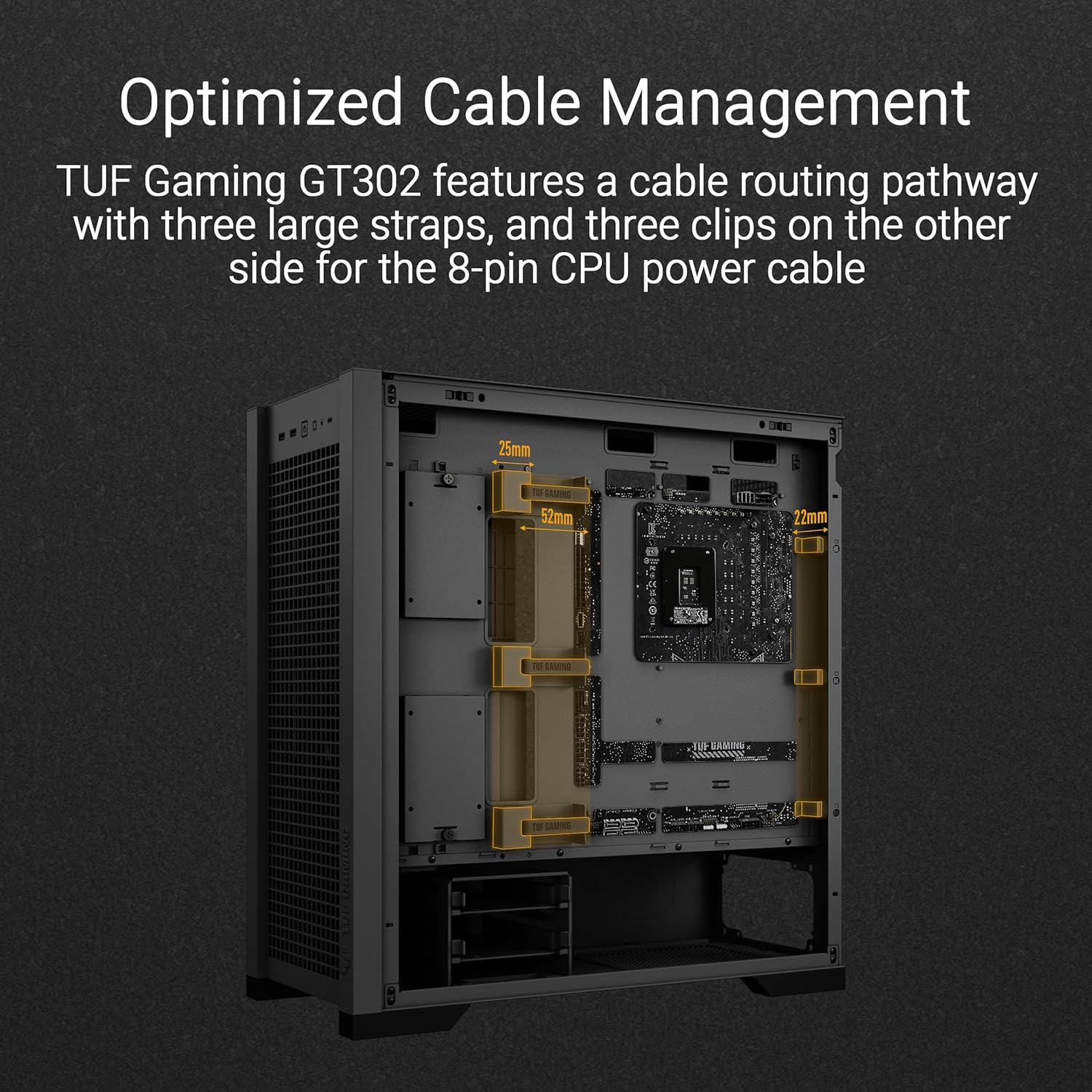 ASUS TUF Gaming GT302 ARGB ATX Mid-Tower PC Case – Four 140 x 28 mm ARGB Fans for High Airflow, Interchangeable Tempered Glass or Mesh Side Panels, Supports BTF Hidden-Connector Motherboards | Black