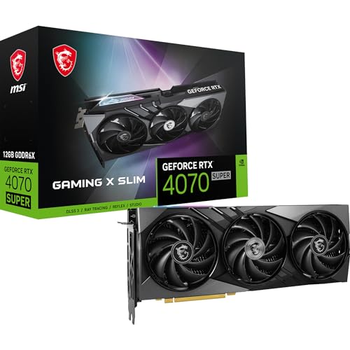 MSI GeForce RTX 4070 Super 12G Ventus 3X OC Gaming Video Card - 12GB GDDR6X, PCI Express Gen 4, 192-bit, 3X DP v 1.4a, HDMI 2.1a (Supports 4K & 8K HDR)